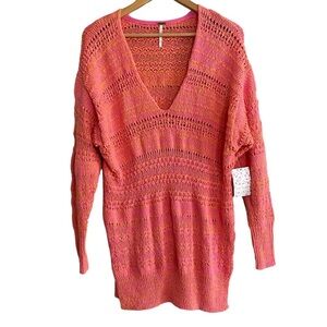 Free People hot tropics paloma combo knit V-neck pullover sweater